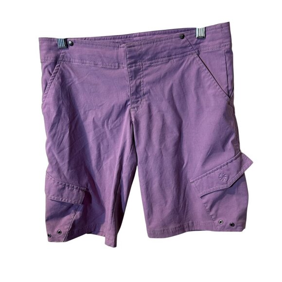 Athleta Womens Purple Cargo Shorts Size 4 With Pockets & Button Details - Picture 1 of 5